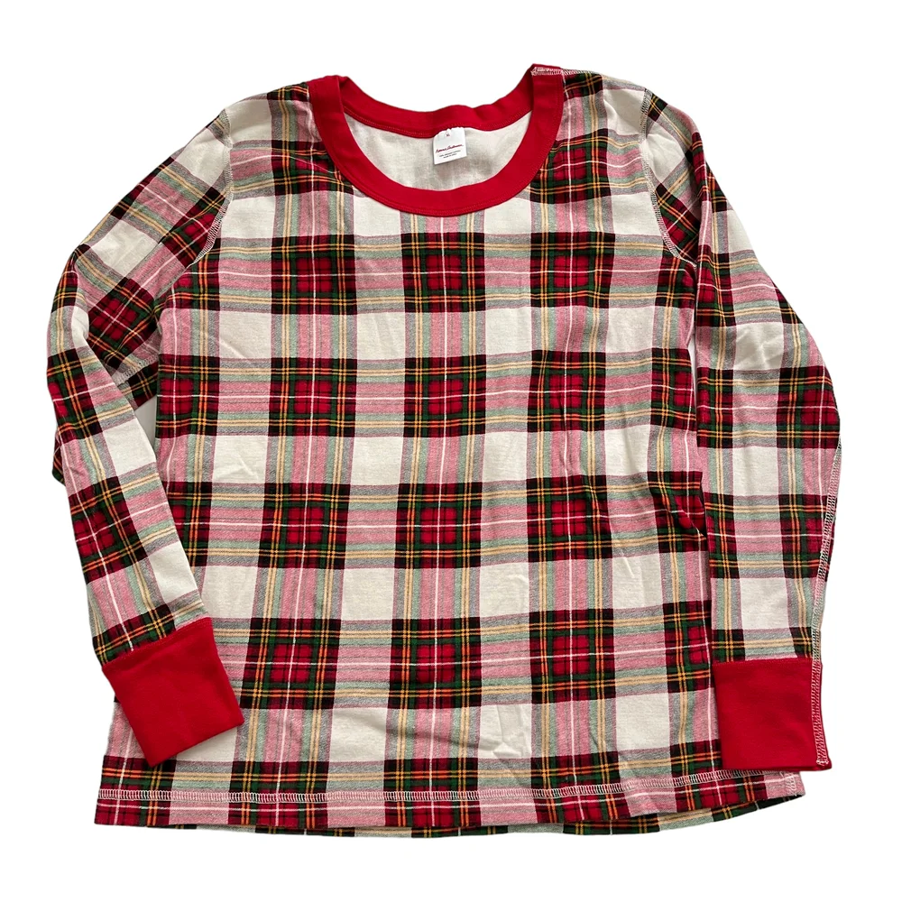 Hanna Andersson Organic Cotton Soft Plaid Matching Pajama Set Women Size XLarge